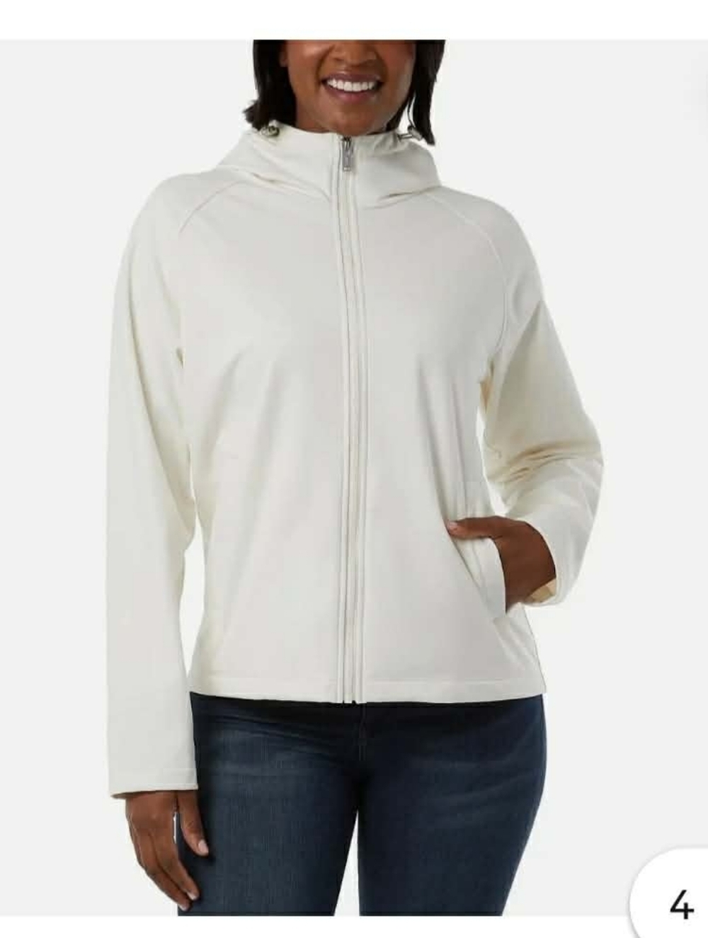 32 Degrees Cream Full-Zip Hoodie Jacket